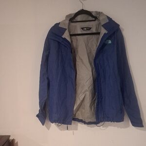 The North Face Ladies Blue and Gray Raincoat Size L